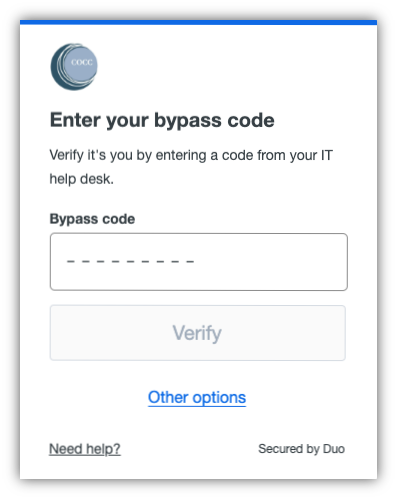 Enter your bypass code