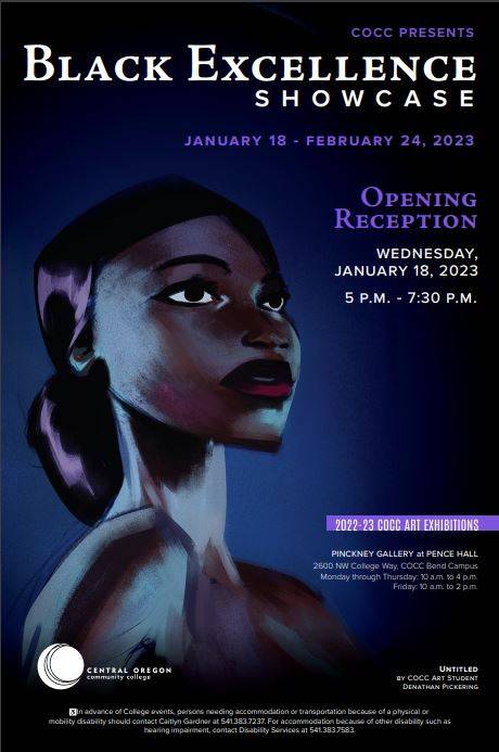 Poster for the Black Excellence Showcase at Pinckney Gallery
