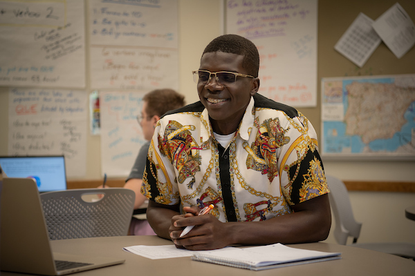 COCC student participating in a classroom discussion