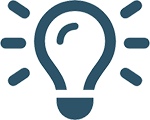 icon of a lightbulb representing an idea or thought