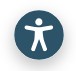 Screenshot of the Panorama Web Accessibility icon as it would appear in Canvas: a COCC blue circle with the ADA figure in the middle