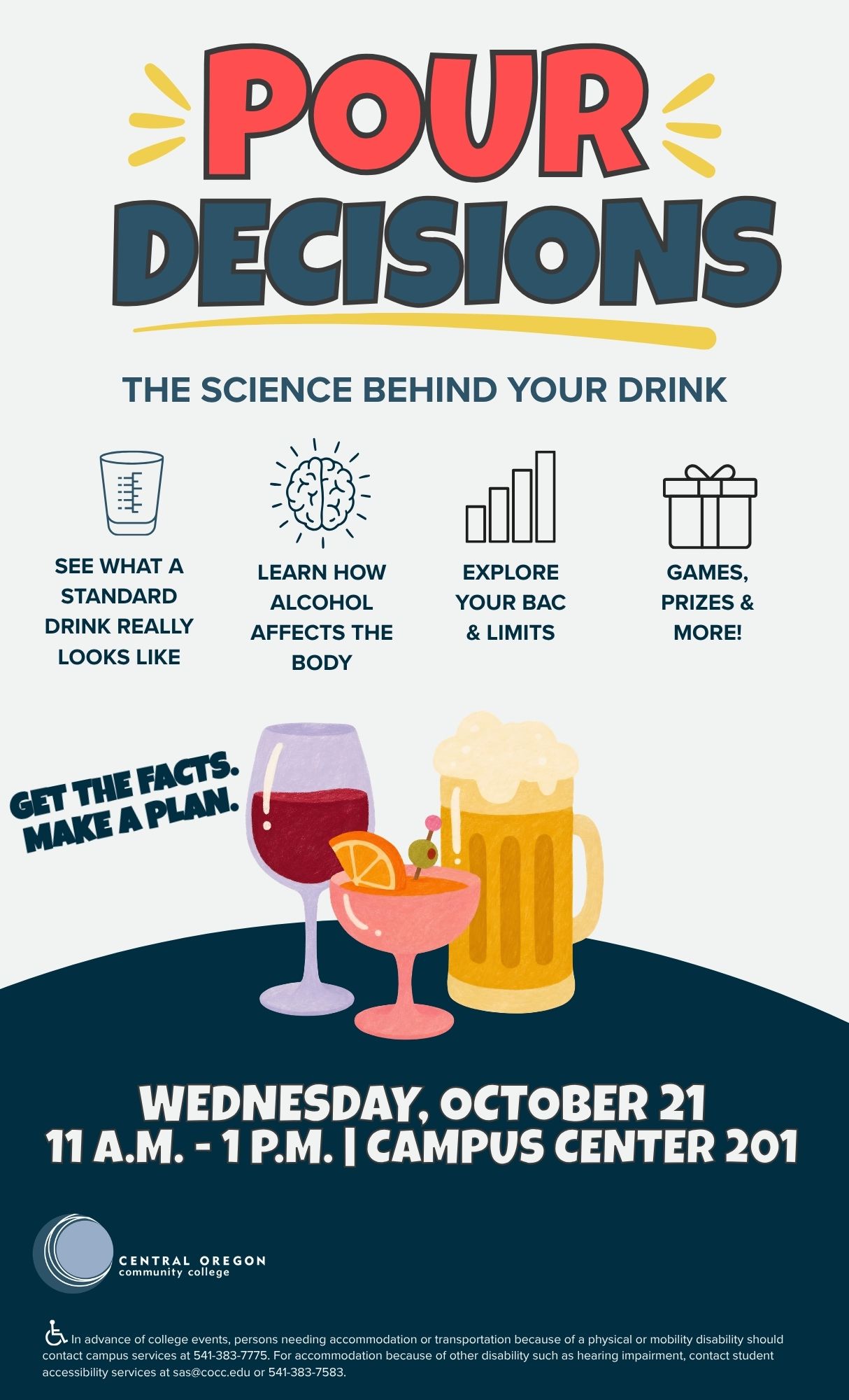 Image of drinks, Pour Decisions event on Wednesday, October 21